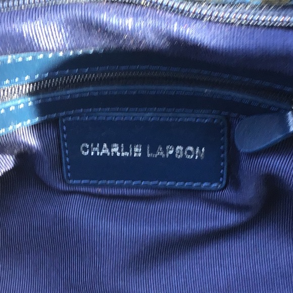 Charlie Lawson Blue croc like design leather bag - Picture 5 of 7